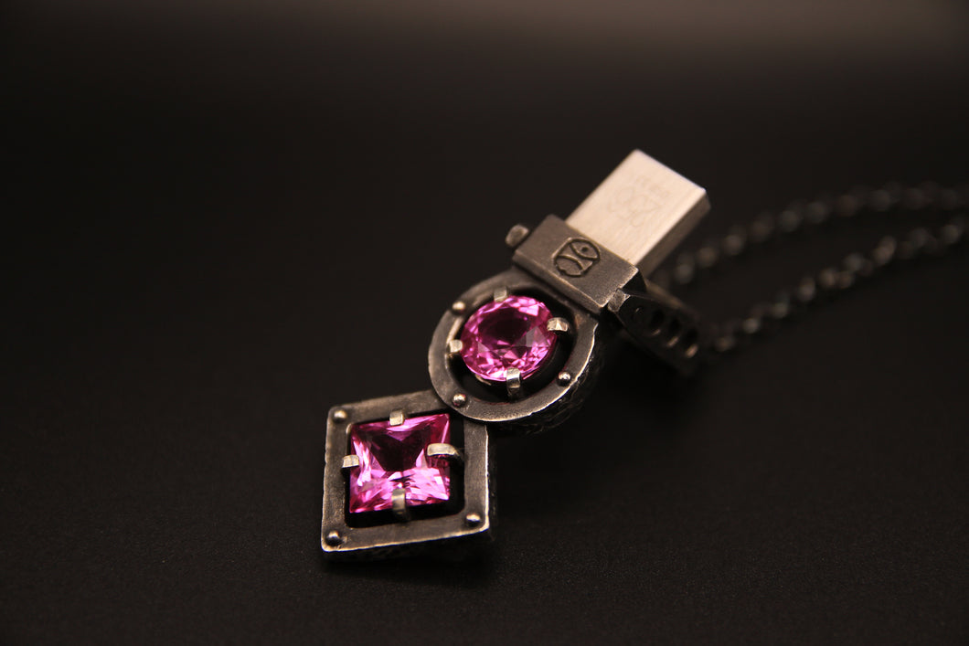 Pink Ice USB Necklace