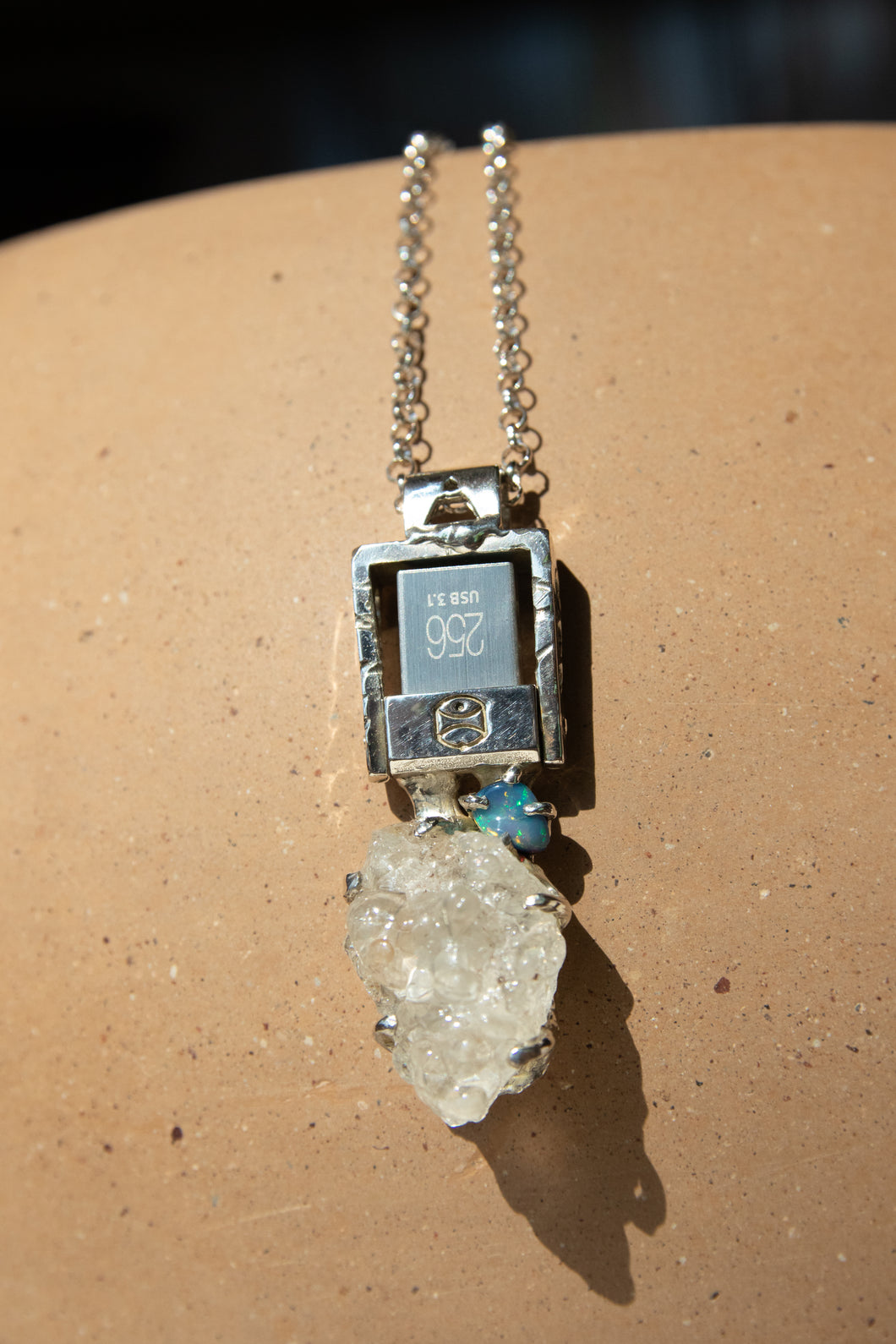 Opal Power USB Necklace